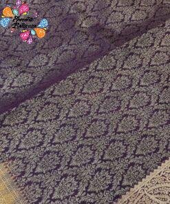 Floral Designer Mustard Yellow With Deep Wine Purple Premium Semi Silk Saree Floral Designer Mustard Yellow With Deep Wine Purple Premium Semi Silk Saree