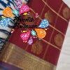 Peacock Designer Dark Maroon With Purple Premium Semi Silk Saree