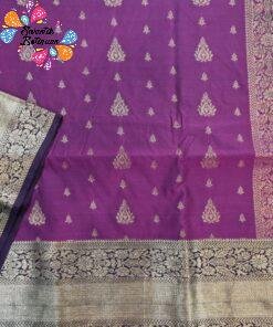 Floral Designer Deep Pink And Purple Premium Semi Silk Saree Floral Designer Deep Pink And Purple Premium Semi Silk Saree