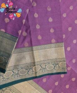 Floral Designer Onion Pink With Dark Green Premium Semi Silk Saree Floral Designer Onion Pink With Dark Green Premium Semi Silk Saree