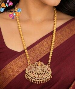 Lakshmi Designer White And Pink Stone Mixed Impone Long Chain
