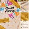 Ivory with Gold Zari Border Premium Kanchi Cotton Saree with Rich Pallu Ivory with Gold Zari Border Premium Kanchi Cotton Saree with Rich Pallu