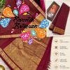 Dark Maroon And Gold Zari Border Premium Kanchi Cotton Saree with Rich Pallu Dark Maroon And Gold Zari Border Premium Kanchi Cotton Saree with Rich Pallu