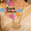Lotus Designer White Stone Work Micro Gold  Plated Long Chain