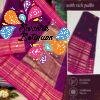 Dark Purple And Pink With  Gold Zari Border Premium Kanchi Cotton Saree with Rich Pallu