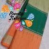 Sage Green With Bottle Green And Coral Peach Multicolour Saree with Gold Border Premium Semi Silk Saree Sage Green With Bottle Green And Coral Peach Multicolour Saree with Gold Border Premium Semi Silk Saree