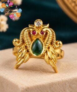Alternative view of Peacock Designer Premium Matte Finished Ring