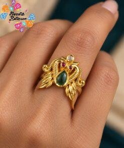 Peacock Designer Premium Matte Finished Ring