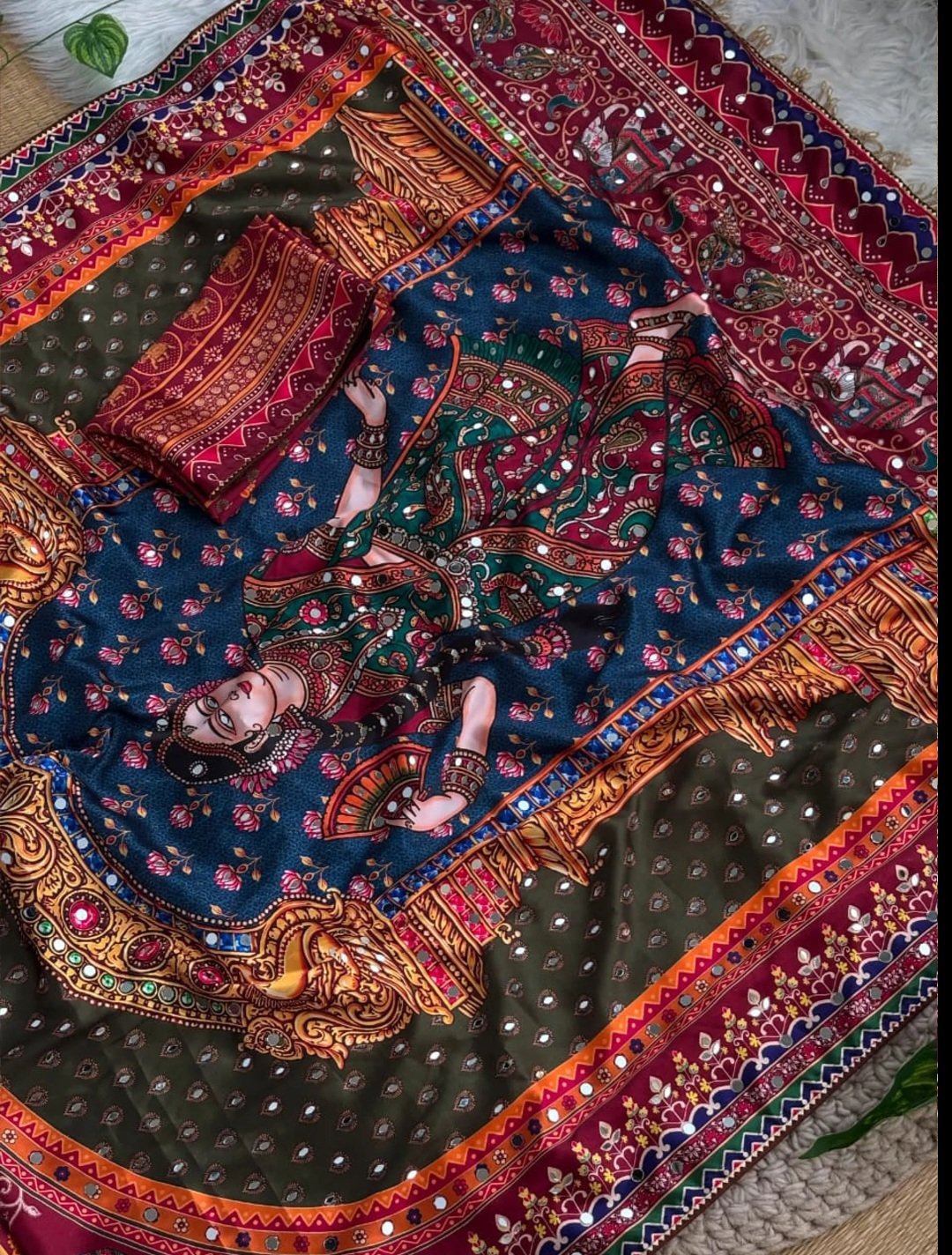 Premium Rashmika Mandanna Inspired Satin Silk Saree Premium Rashmika Mandanna Inspired Satin Silk Saree - Image 5