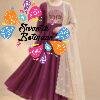 Deer Designer Mul Chanderi Embroidery Work Dusty Rosewood And Golden Beige Ready Made Shalwar Suit