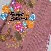 Floral Designer Dusty Rose Pink Premium Embroider Linen Cotton Saree