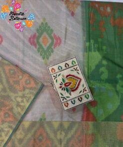 Light Silver Grey with Green Contrast Pallu and Multicolour Floral Designer Premium Soft Silk Saree Light Silver Grey with Green Contrast Pallu and Multicolour Floral Designer Premium Soft Silk Saree