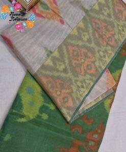 Light Silver Grey with Green Contrast Pallu and Multicolour Floral Designer Premium Soft Silk Saree Light Silver Grey with Green Contrast Pallu and Multicolour Floral Designer Premium Soft Silk Saree