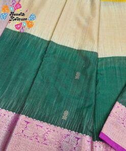 Mustard Yellow With Ivory White And Peacock Green Multicolour Saree with Pink And Gold Mixed Border Premium Semi Silk Saree Mustard Yellow With Ivory White And Peacock Green Multicolour Saree with Pink And Gold Mixed Border Premium Semi Silk Saree